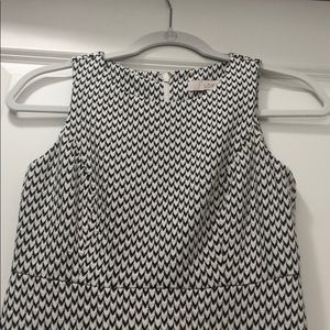 LOFT herringbone print dress, Sz 0P
